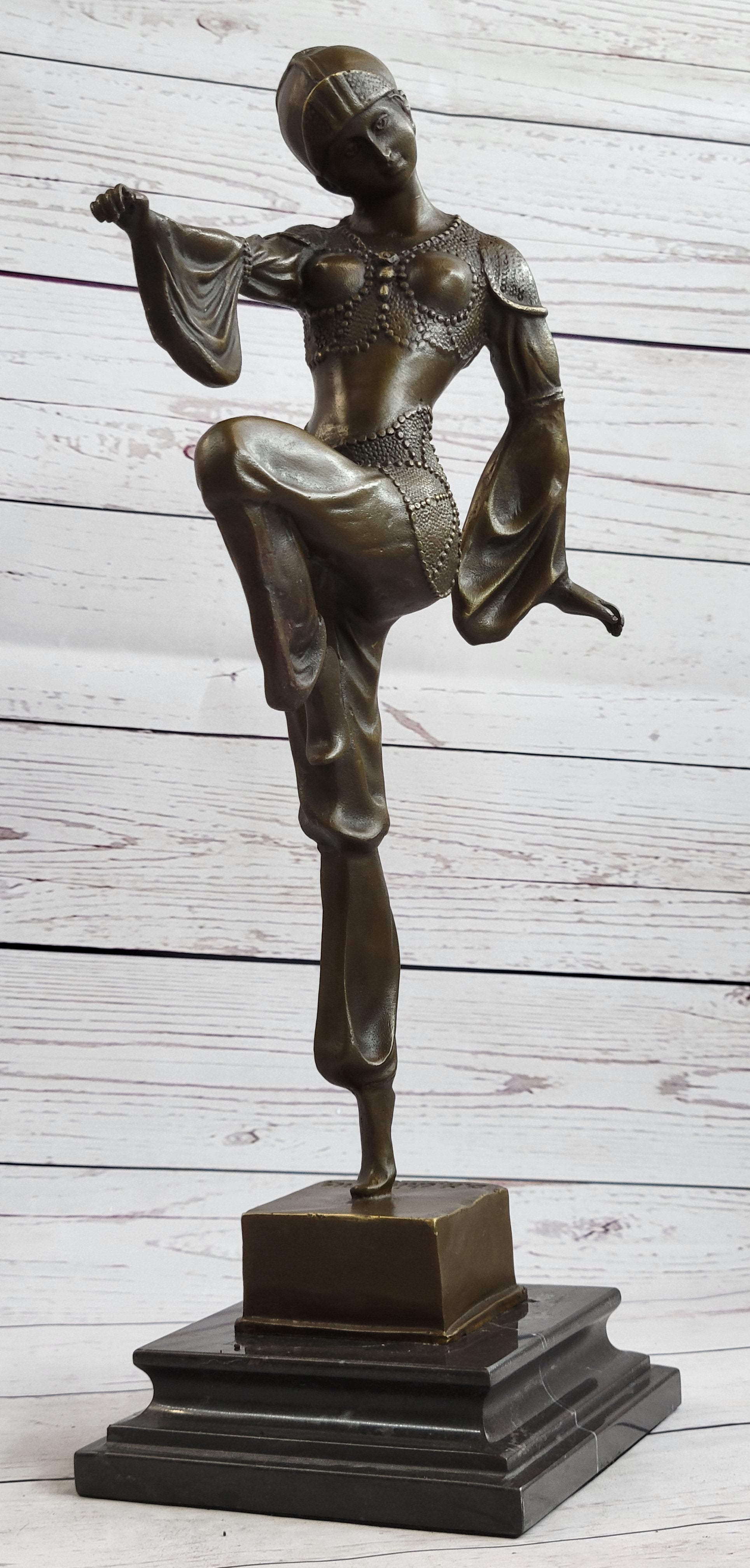 Bronze Dancer Vintage Theatre Signed Chiparus Drama Opera Art