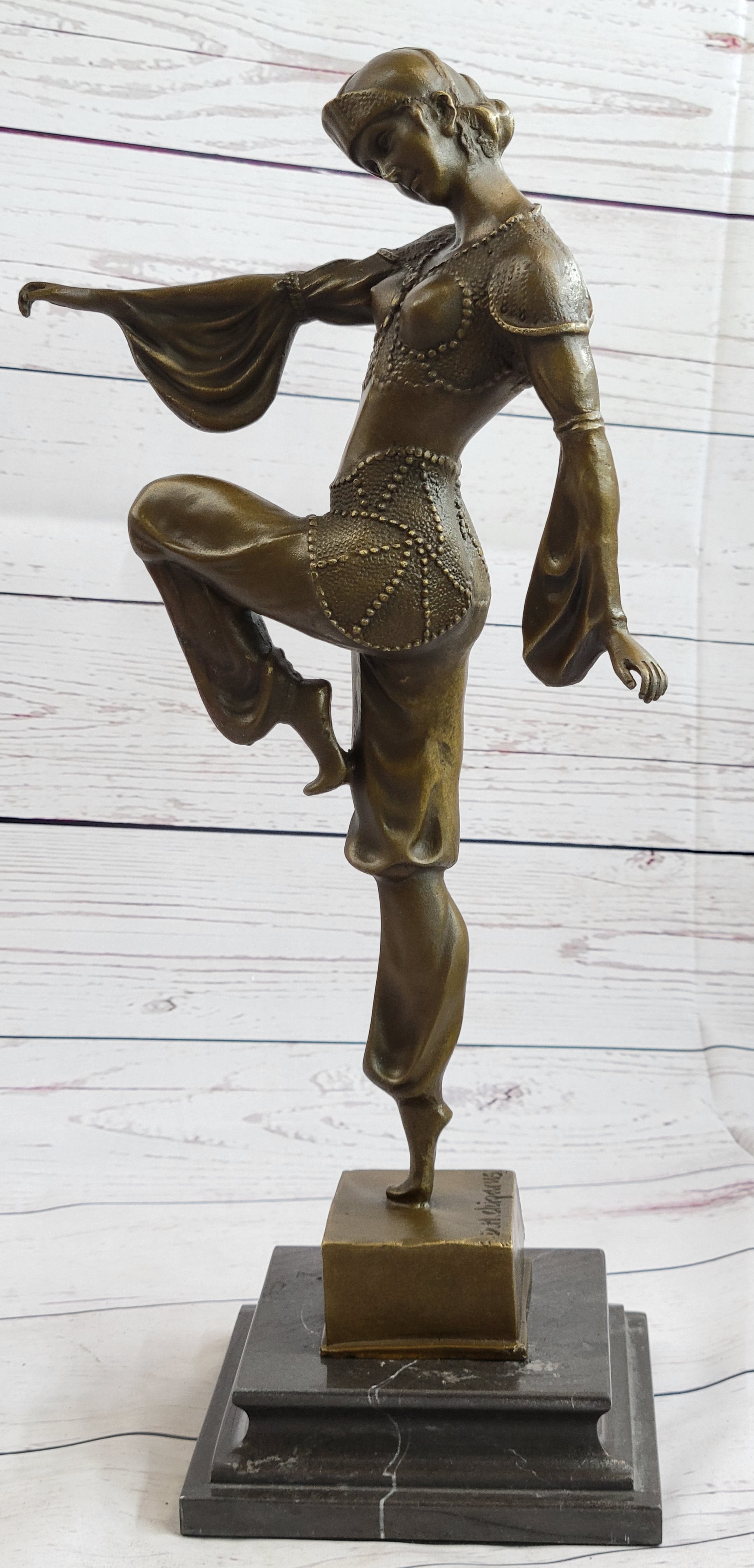 Bronze Dancer Vintage Theatre Signed Chiparus Drama Opera Art