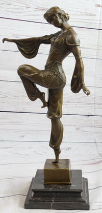 Bronze Dancer Vintage Theatre Signed Chiparus Drama Opera Art