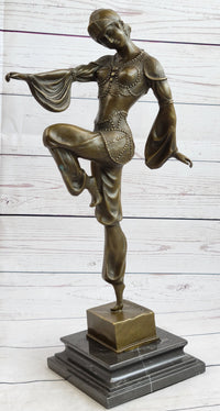 Bronze Dancer Vintage Theatre Signed Chiparus Drama Opera Art