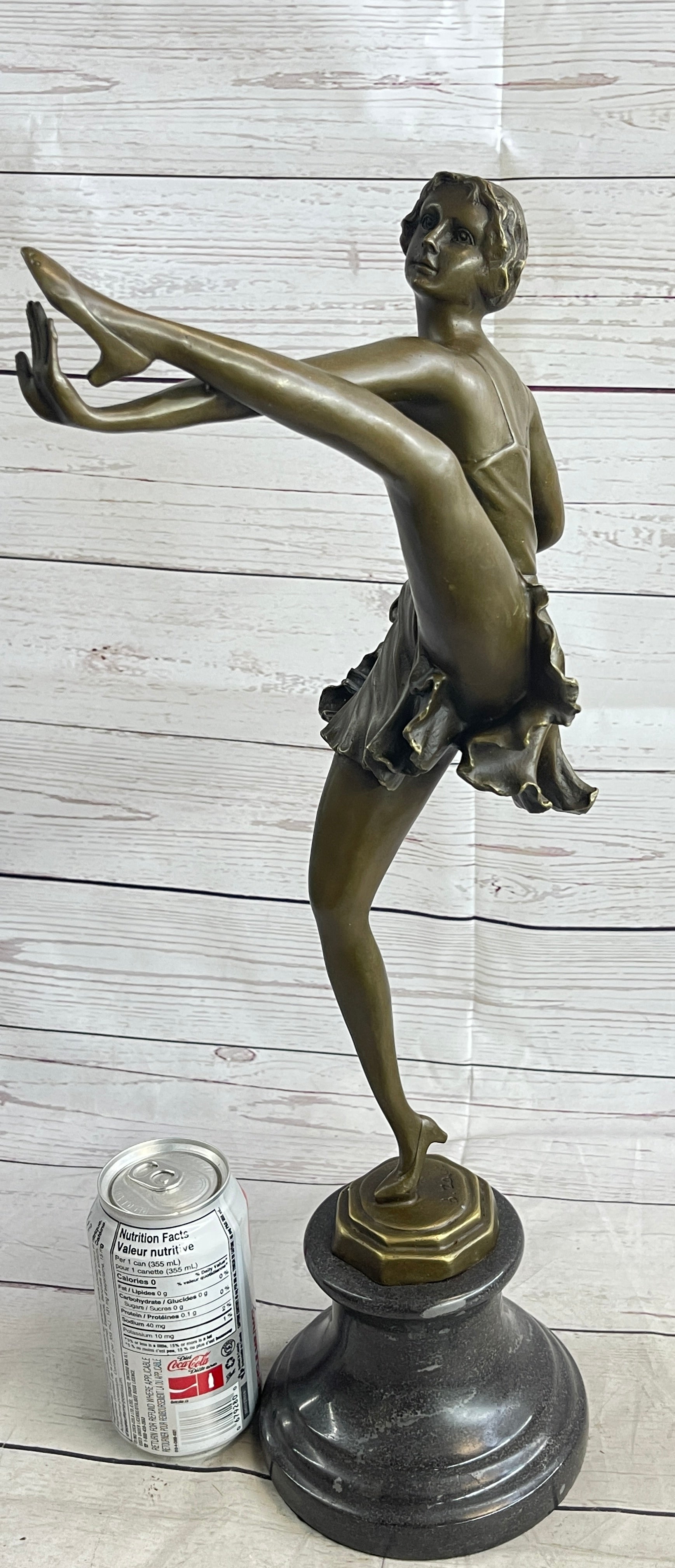 Signed Bruno Zach High Kick Dancer Bronze Sculpture Art Nouveau