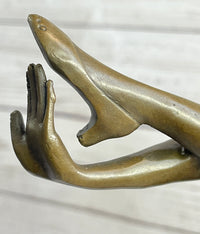 Signed Bruno Zach High Kick Dancer Bronze Sculpture Art Nouveau
