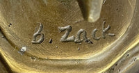 Signed Bruno Zach High Kick Dancer Bronze Sculpture Art Nouveau