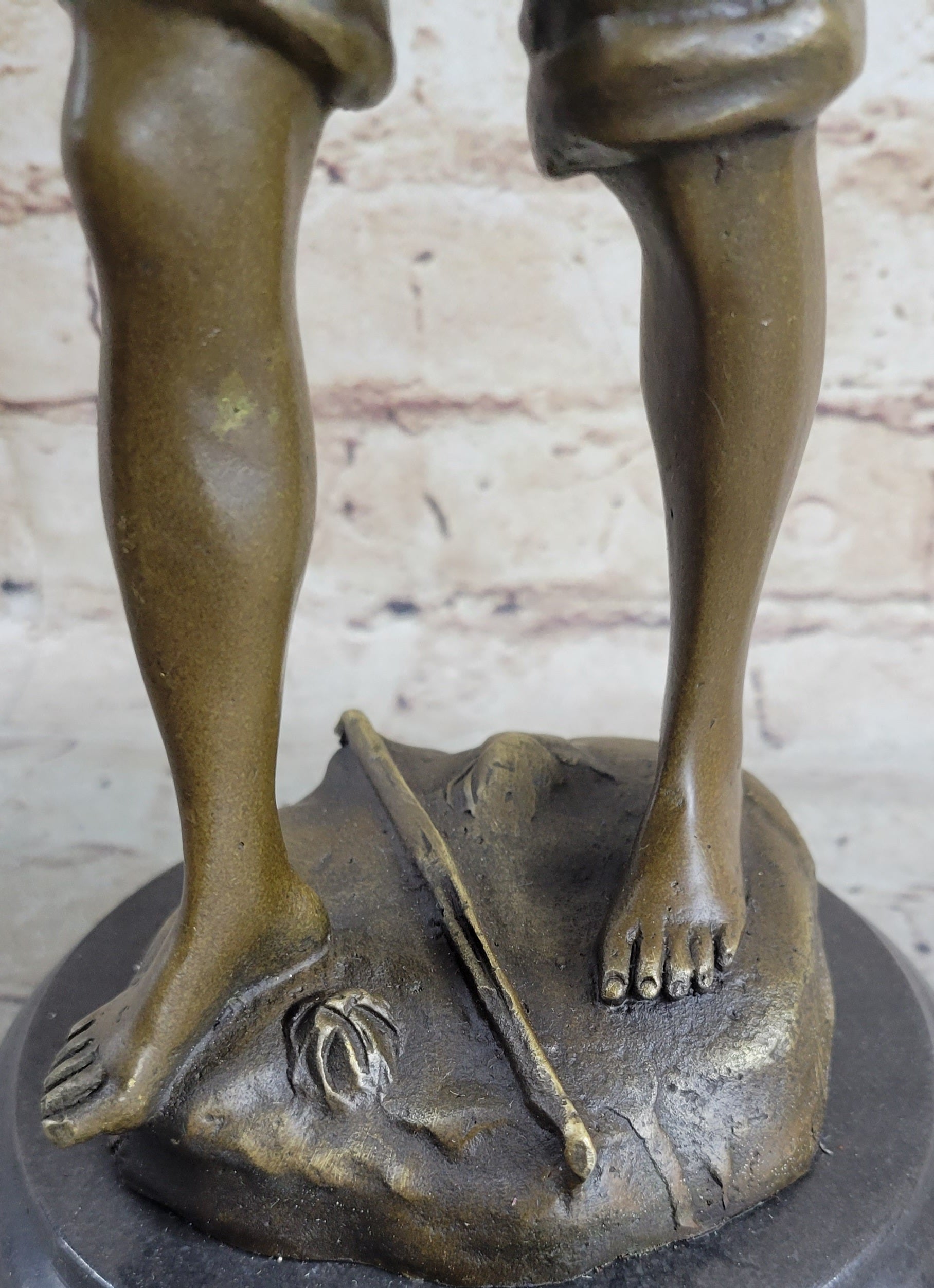 100% Solid Bronze Sculpture Boy and Violin