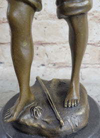 100% Solid Bronze Sculpture Boy and Violin