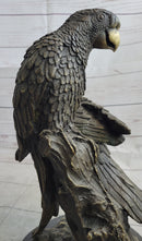 Pair of Parrots Bronze Sculpture on Marble Base Signed Milo