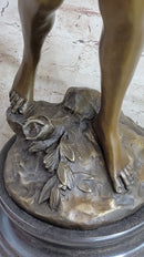 Signed Moreau Large Angel Cupid Love Bronze Sculpture
