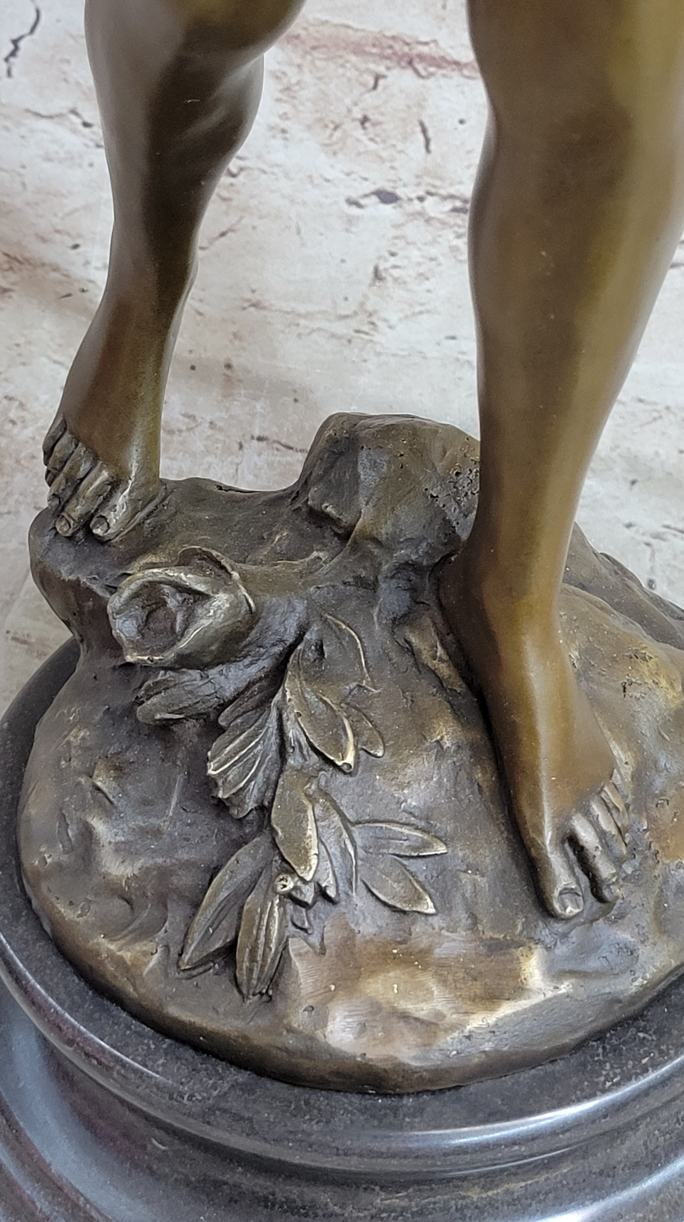 Signed Moreau Large Angel Cupid Love Bronze Sculpture