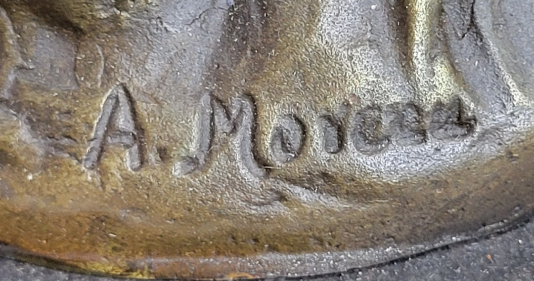 Signed Moreau Large Angel Cupid Love Bronze Sculpture