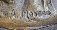 Signed Moreau Large Angel Cupid Love Bronze Sculpture