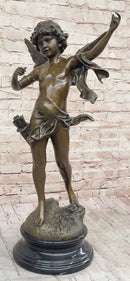 Vintage Bronze Putti Cherub Angel Cupid w/ Arrows Sculpture
