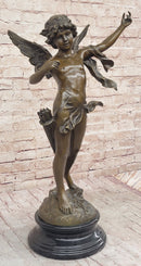 Vintage Bronze Putti Cherub Angel Cupid w/ Arrows Sculpture