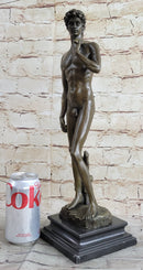 Michelangelo's David Bronze Miniature Replica 18" x 5"