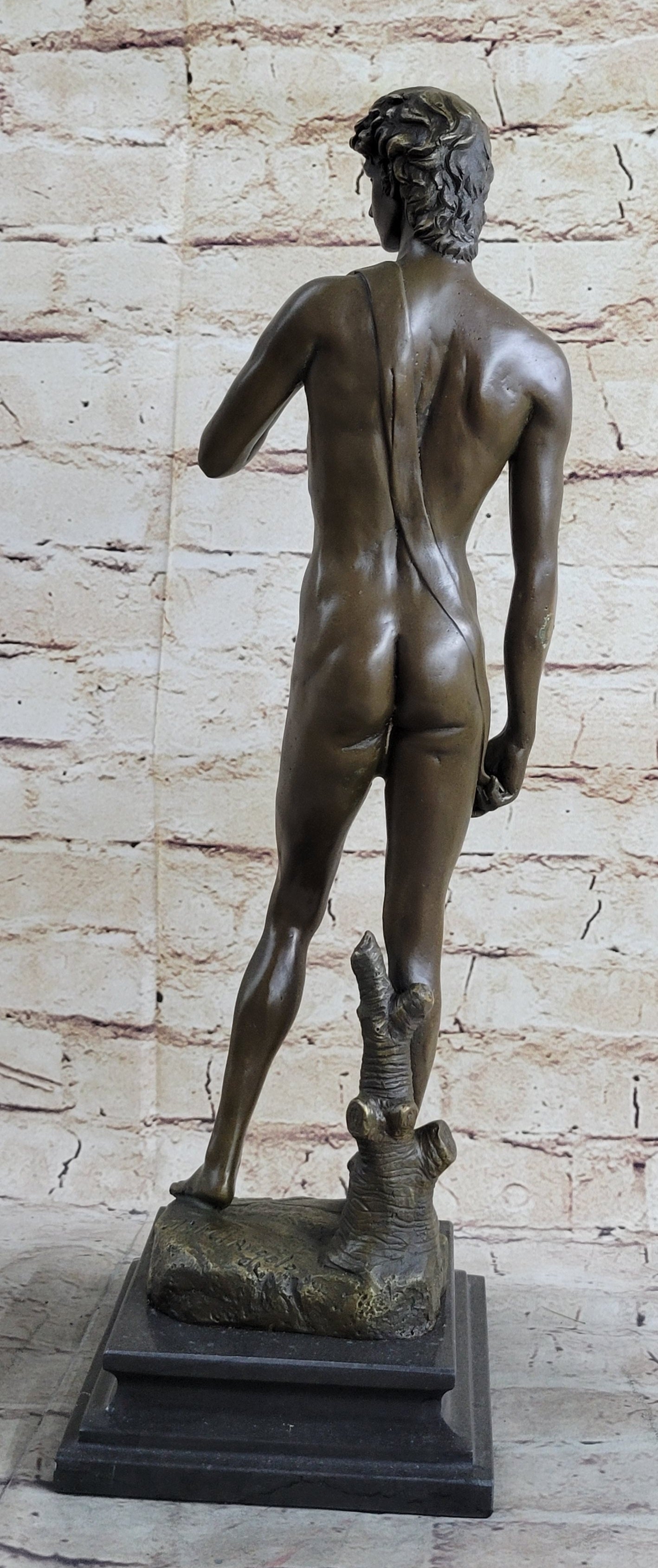 Michelangelo's David Bronze Miniature Replica 18" x 5"