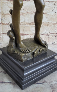 Michelangelo's David Bronze Miniature Replica 18" x 5"