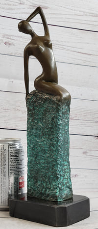 Curvaceous Nude Abstract Lady on the Beach By Vitaleh Bronze Sculpture