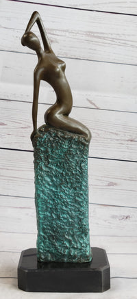 Curvaceous Nude Abstract Lady on the Beach By Vitaleh Bronze Sculpture
