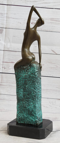 Curvaceous Nude Abstract Lady on the Beach By Vitaleh Bronze Sculpture