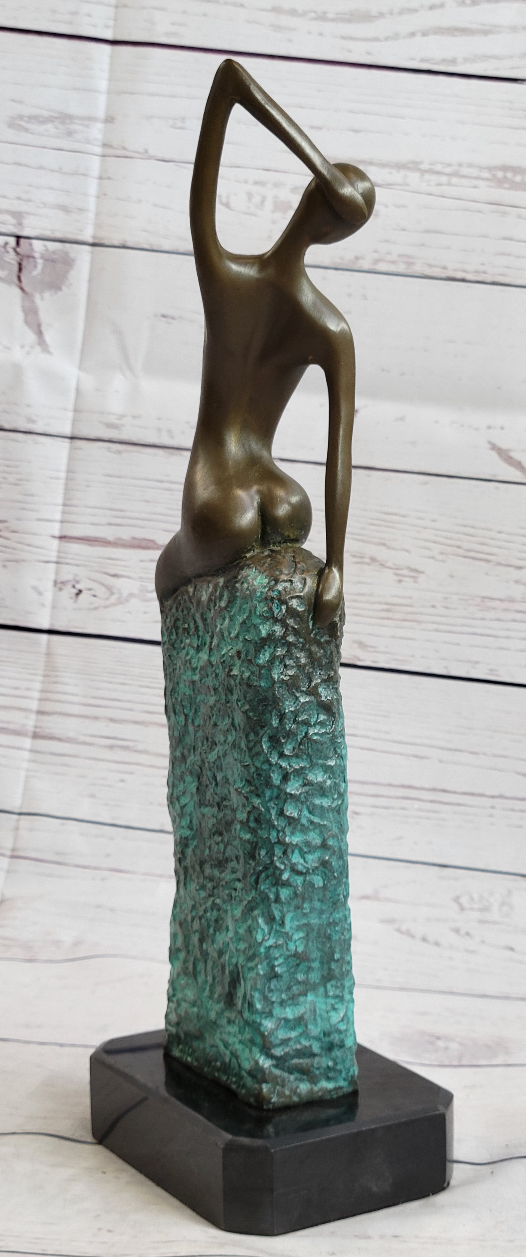 Curvaceous Nude Abstract Lady on the Beach By Vitaleh Bronze Sculpture