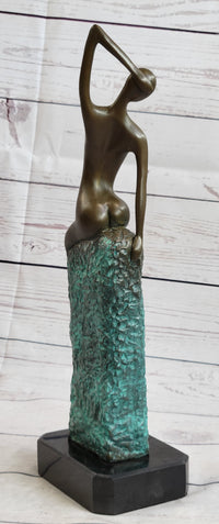 Curvaceous Nude Abstract Lady on the Beach By Vitaleh Bronze Sculpture