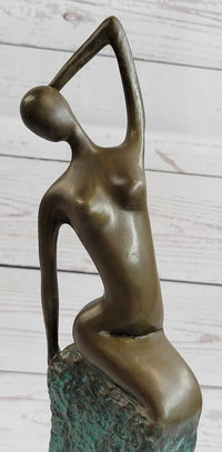 Curvaceous Nude Abstract Lady on the Beach By Vitaleh Bronze Sculpture