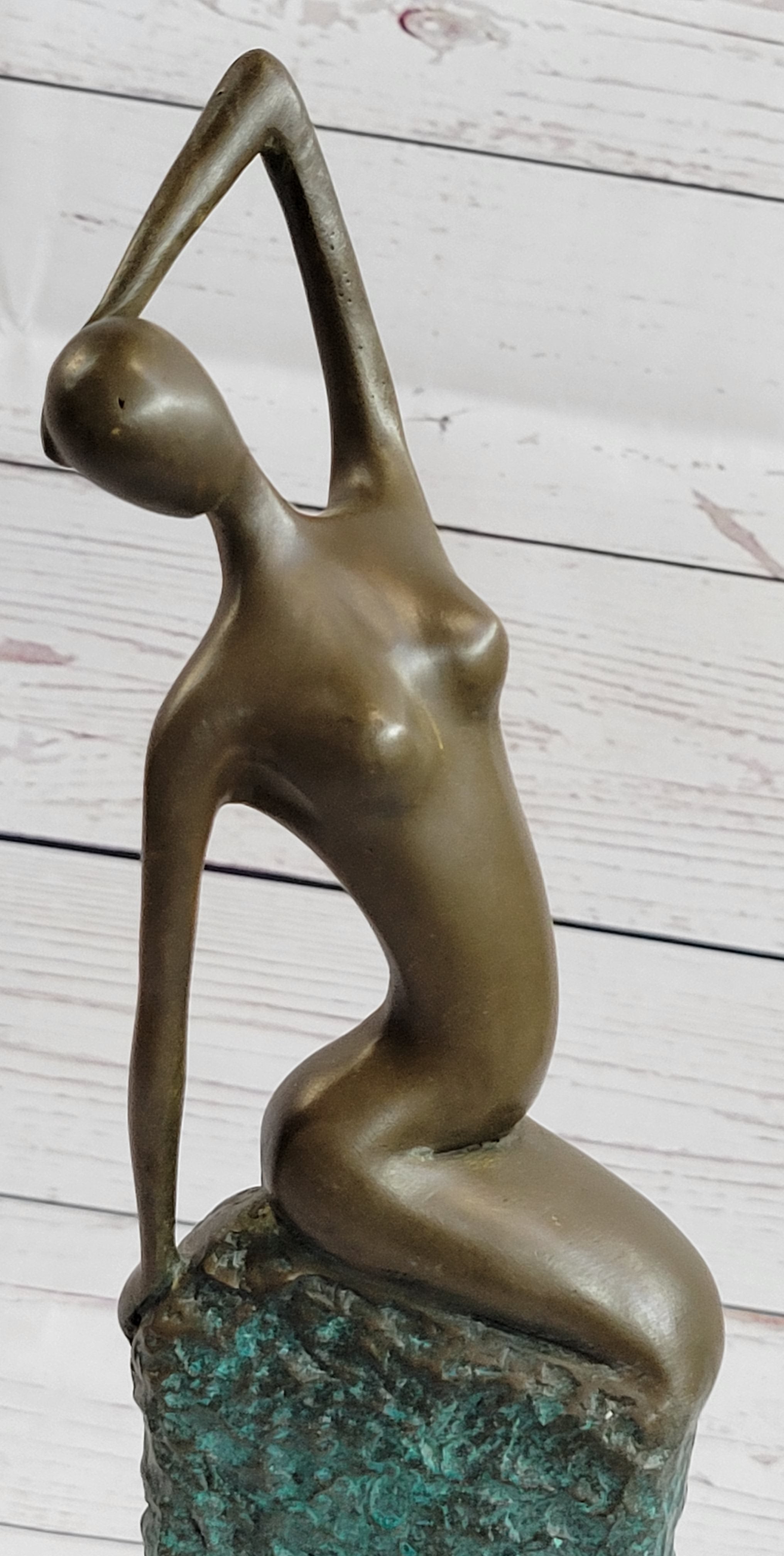 Curvaceous Nude Abstract Lady on the Beach By Vitaleh Bronze Sculpture