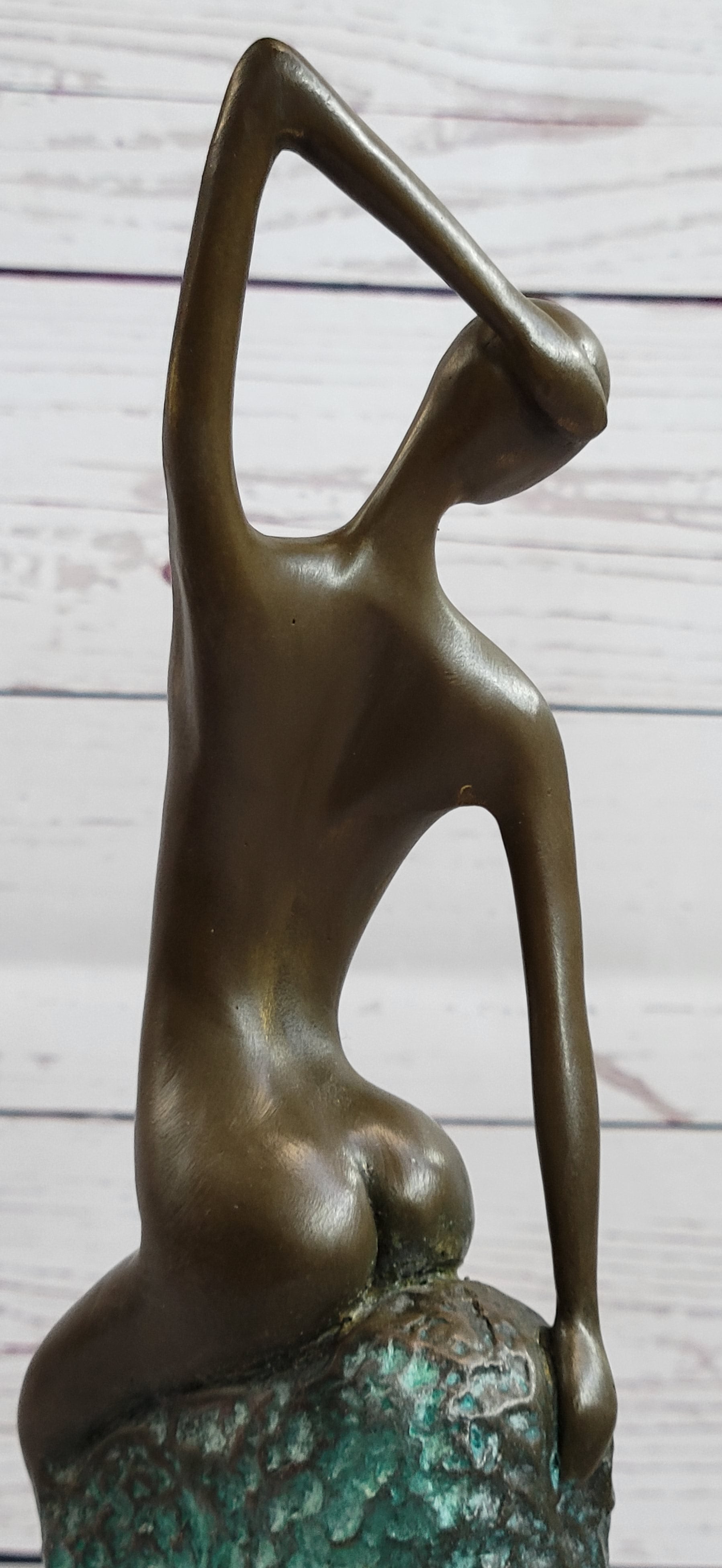 Curvaceous Nude Abstract Lady on the Beach By Vitaleh Bronze Sculpture