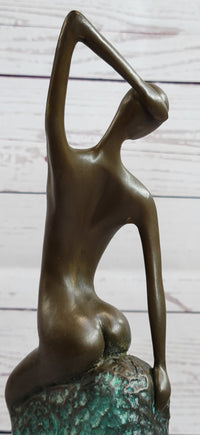 Curvaceous Nude Abstract Lady on the Beach By Vitaleh Bronze Sculpture