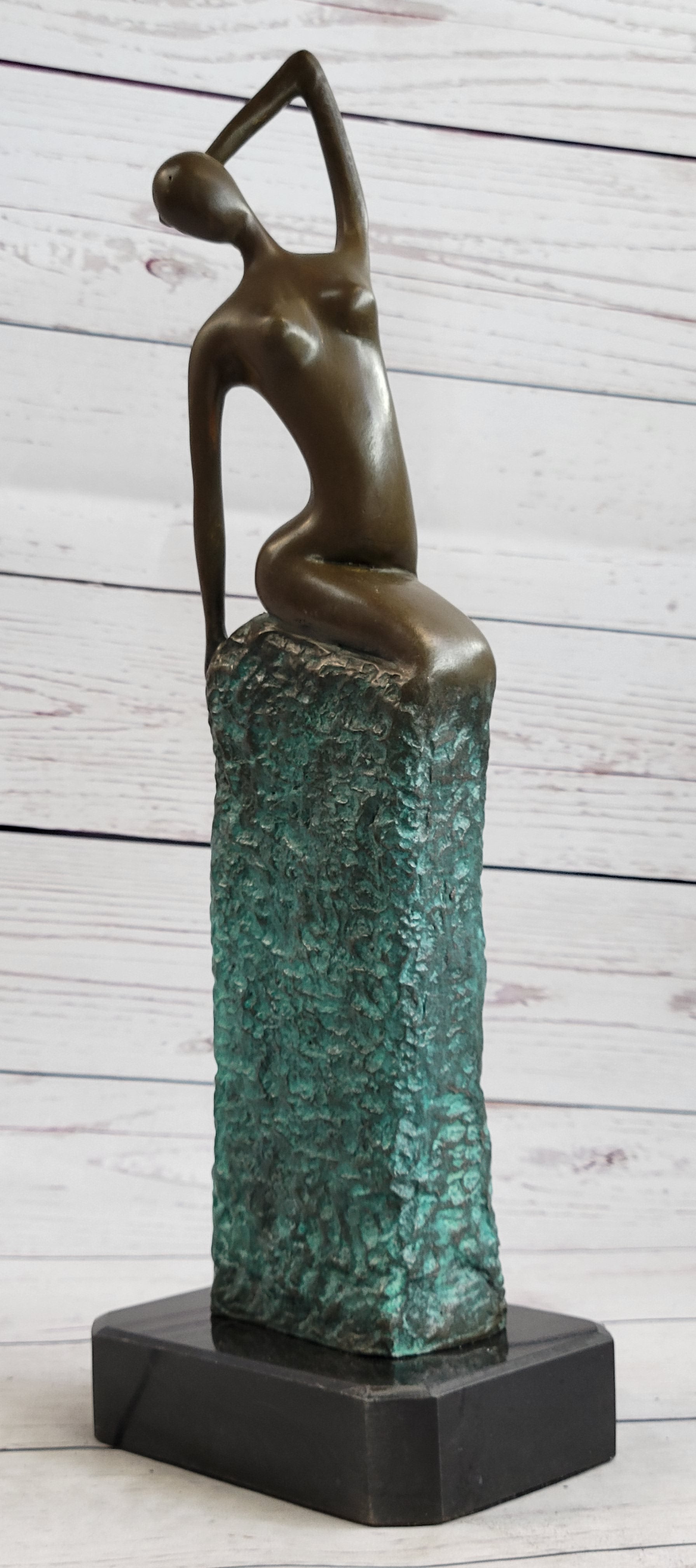 Curvaceous Nude Abstract Lady on the Beach By Vitaleh Bronze Sculpture