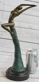 Abstract Surreal Flying Woman Bronze Sculpture 14" x 4"