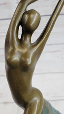 Abstract Surreal Flying Woman Bronze Sculpture 14" x 4"