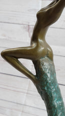 Abstract Surreal Flying Woman Bronze Sculpture 14" x 4"