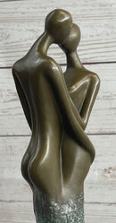 Bronze Sculpture of Kissing Embracing Romantic Couple Lovers