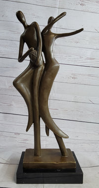 Contemporary Bronze Sculpture of Dancing Couple Romance