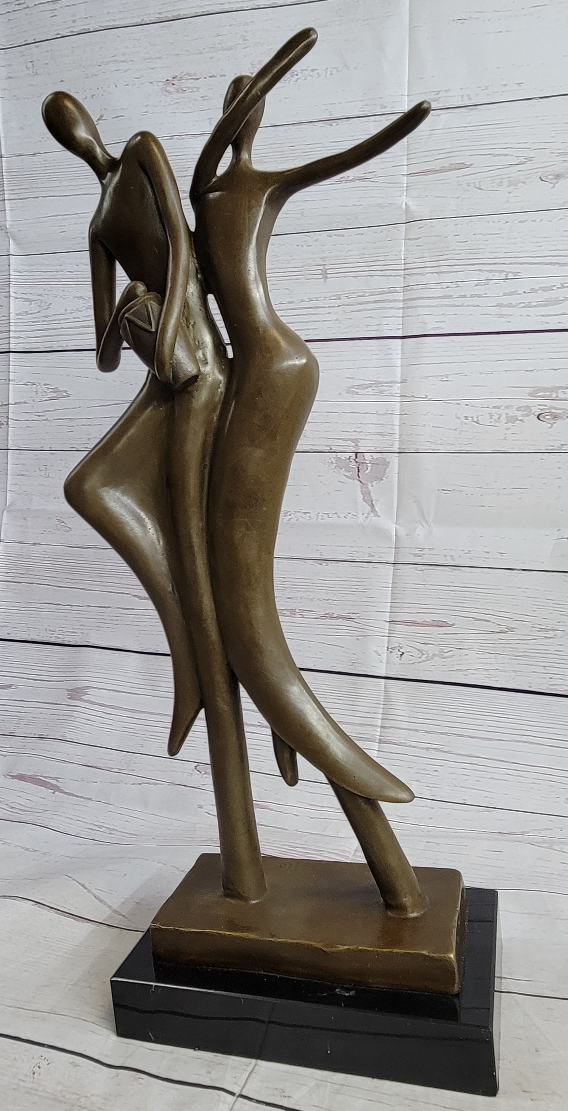 Contemporary Bronze Sculpture of Dancing Couple Romance