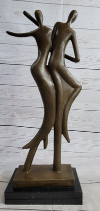 Contemporary Bronze Sculpture of Dancing Couple Romance