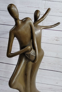 Contemporary Bronze Sculpture of Dancing Couple Romance