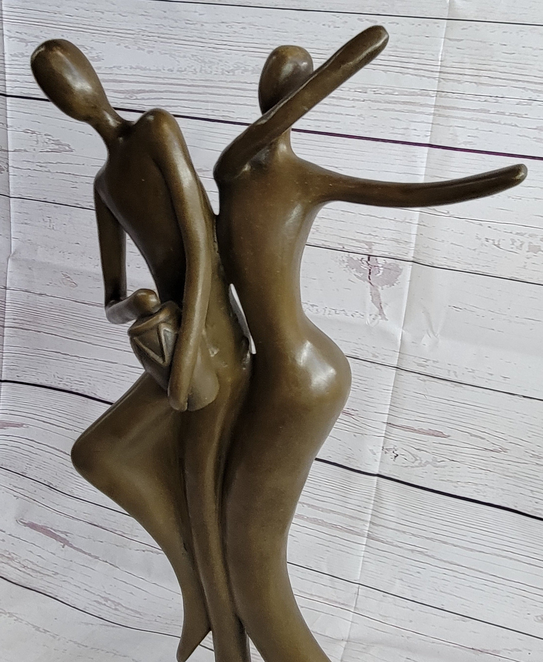 Contemporary Bronze Sculpture of Dancing Couple Romance