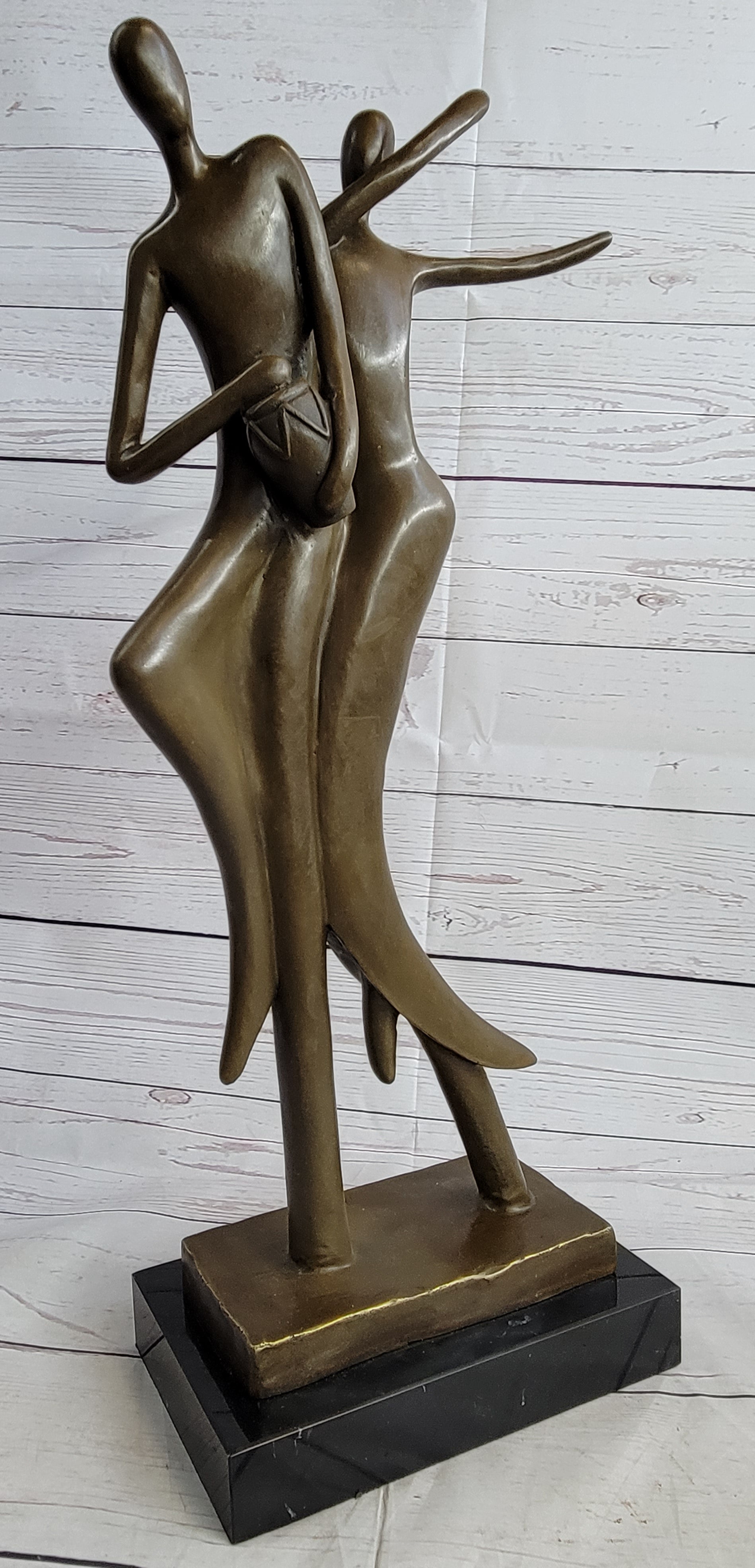 Contemporary Bronze Sculpture of Dancing Couple Romance
