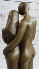 Modern Bronze Sculpture Abstract Couple Baby Loved Family Art Deco