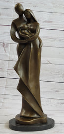 Modern Bronze Sculpture Abstract Couple Baby Loved Family Art Deco
