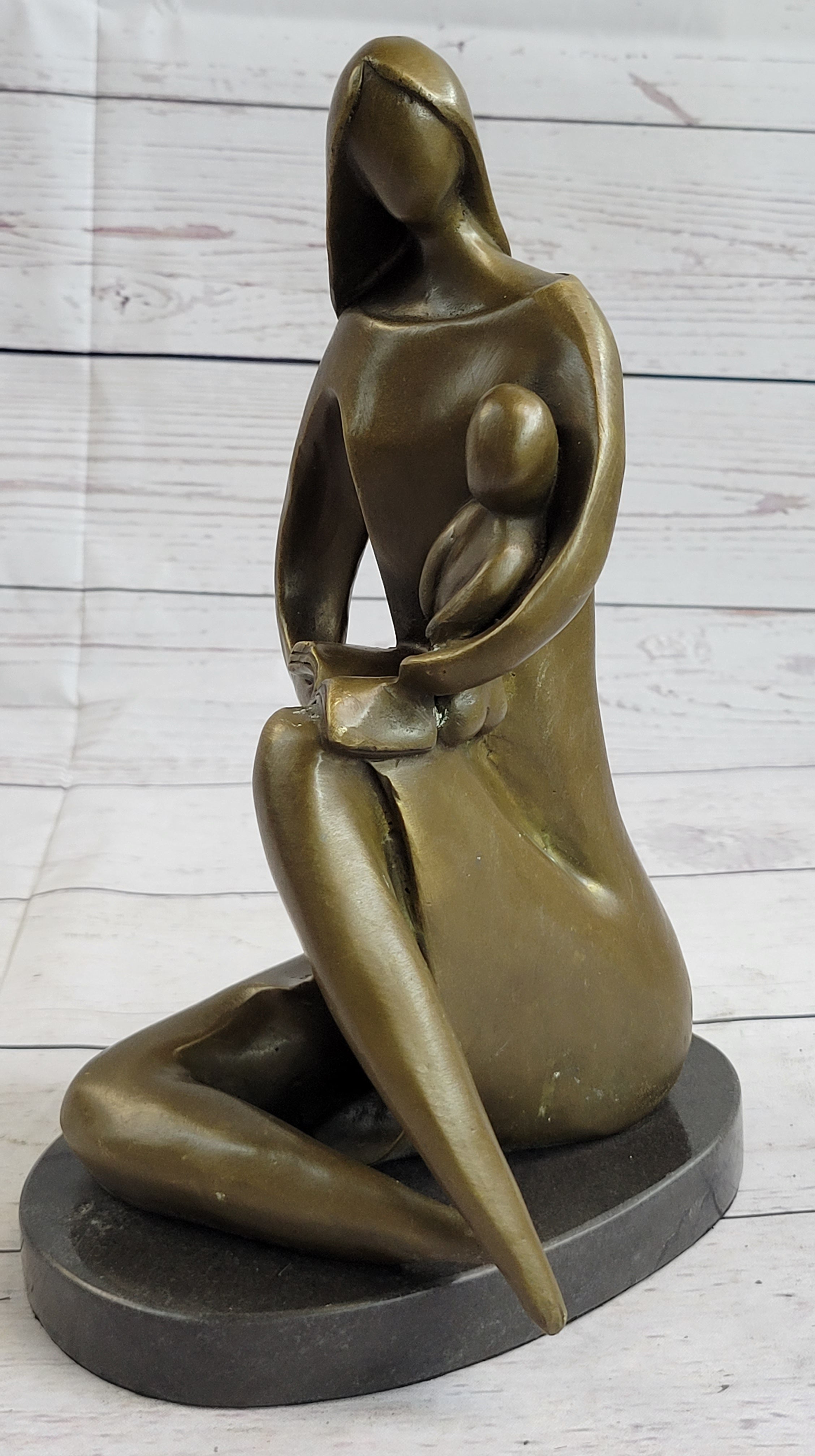 Mother with Baby Bronze Sculpture Pregnancy Shower Gift