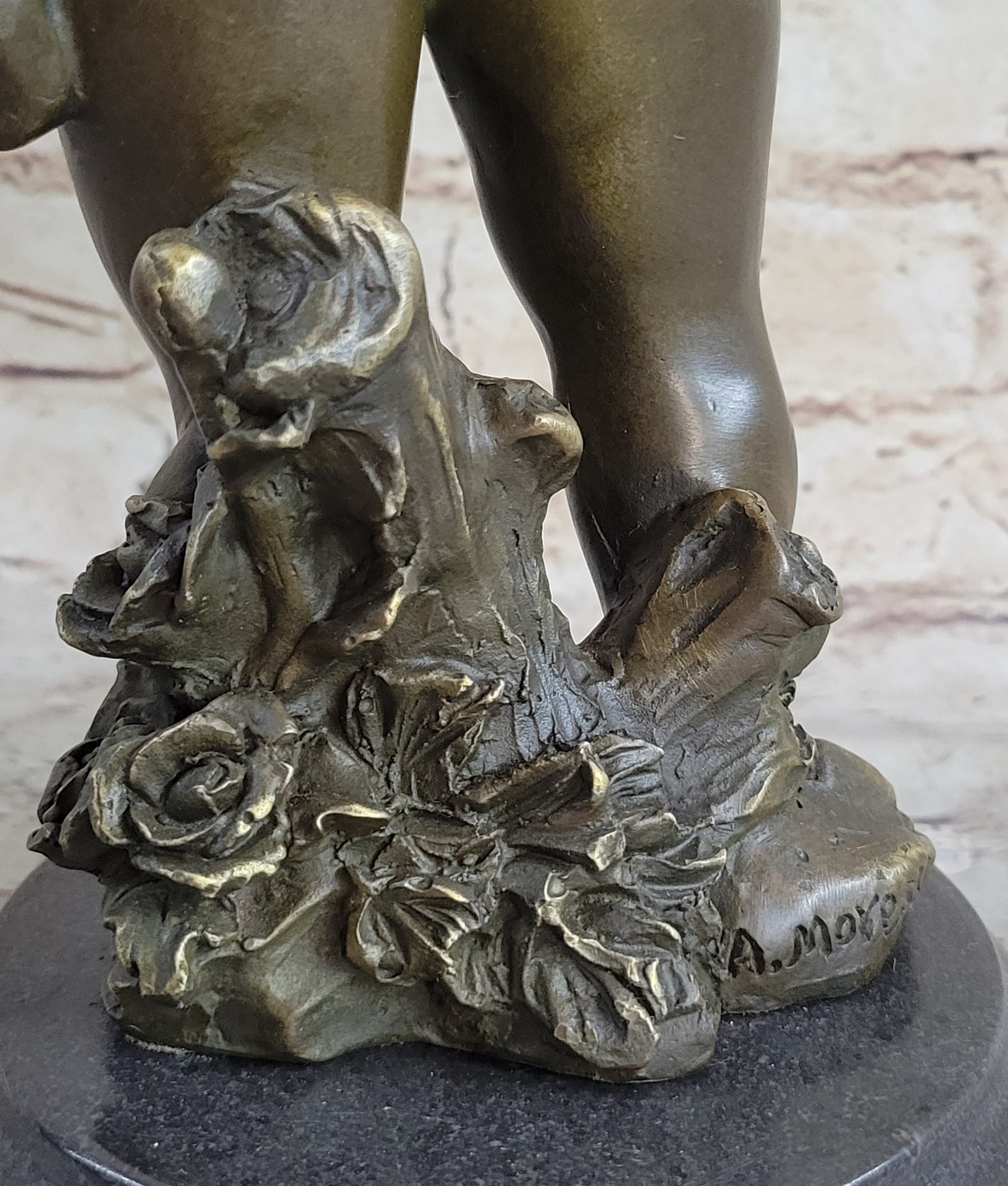 Cherub Boy Bronze Sculpture 13.5" x 6"