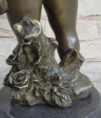 Cherub Boy Bronze Sculpture 13.5" x 6"