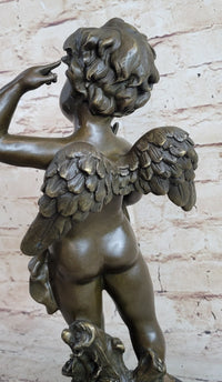 Cherub Boy Bronze Sculpture 13.5" x 6"