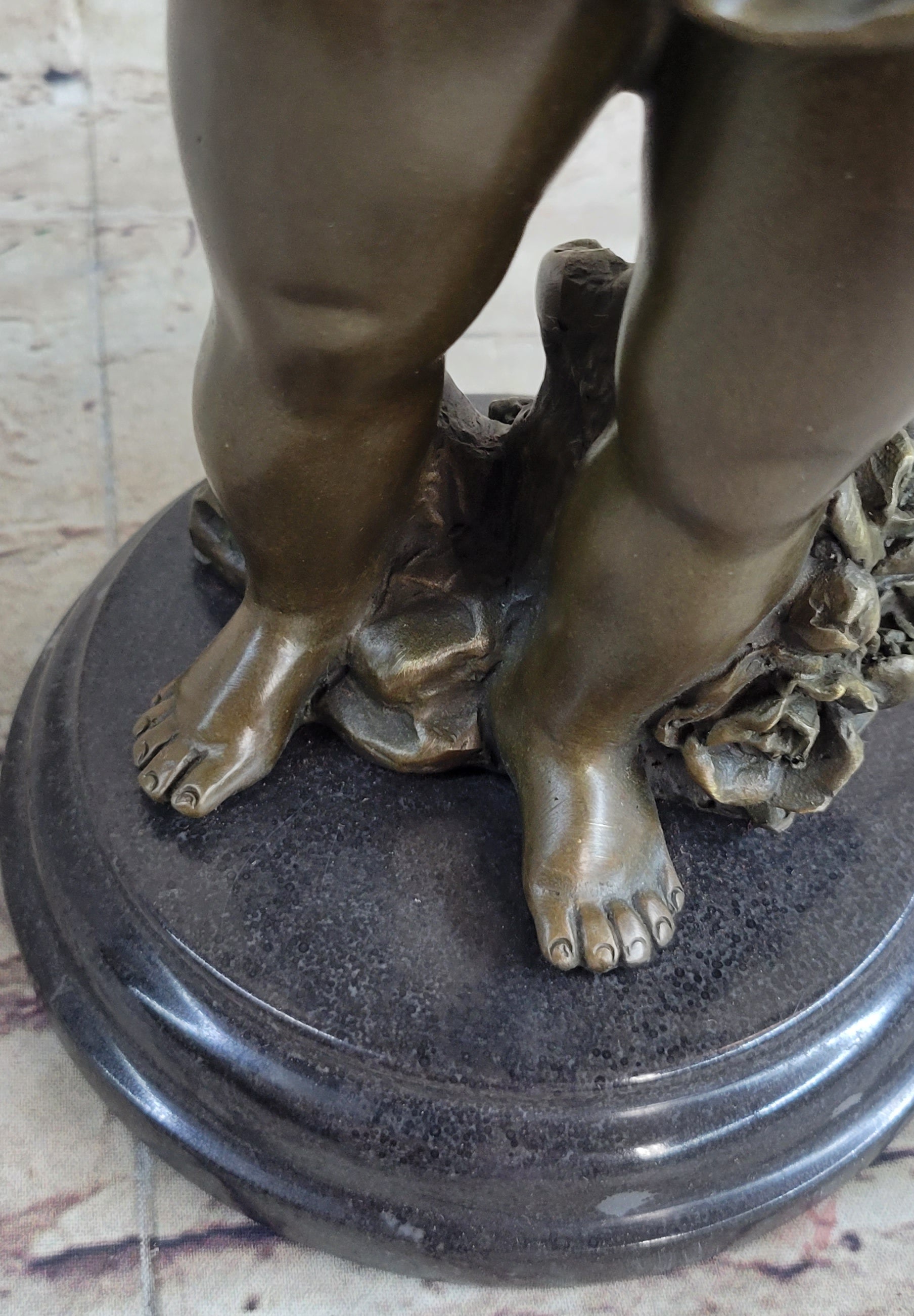 Cherub Boy Bronze Sculpture 13.5" x 6"