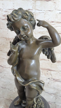 Cherub Boy Bronze Sculpture 13.5" x 6"