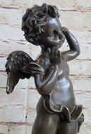 Cherub Boy Bronze Sculpture 13.5" x 6"