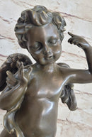 Cherub Boy Bronze Sculpture 13.5" x 6"