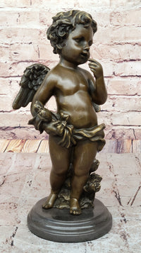 French Cherub Bronze with Wings Art Nouveau Lost Wax